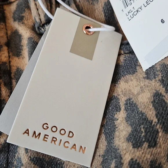 NWT GOOD AMERICAN LEOPARD JEANS - Picture 3 of 6
